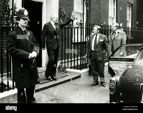 Prime Minister James Callaghan leaves Downing Street to see the Queen during the 1979 General ...