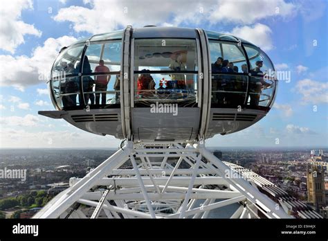 Capsule of the London Eye or Millennium Wheel, Ferris wheel, London, Greater London, England ...