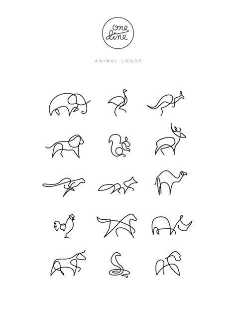 Animals drawn with a Single Line | Pictogram design, One line tattoo, One line animals