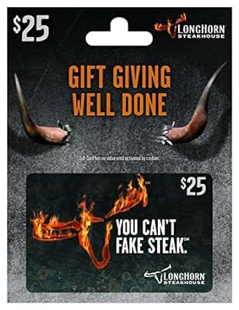 LongHorn Steakhouse $25 Gift Card: Amazon.com: Gift Cards