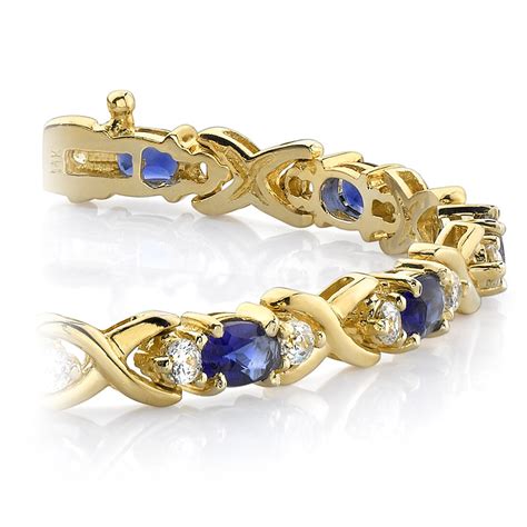 Sapphire And Diamond Bracelet In Yellow Gold (9 Ctw)