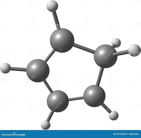 Cyclopentadiene Molecular Structure on White Background Stock ...