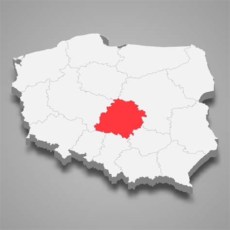 Lodz region location within Poland 3d map 21807367 Vector Art at Vecteezy