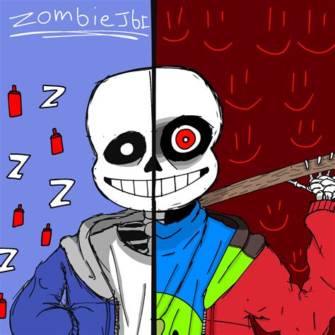 Comparing normal sans with a Sans oc I have by zombiejb1 on DeviantArt