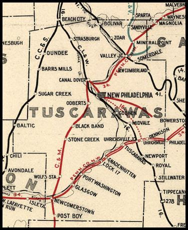 Tuscarawas County Ohio Railroad Stations