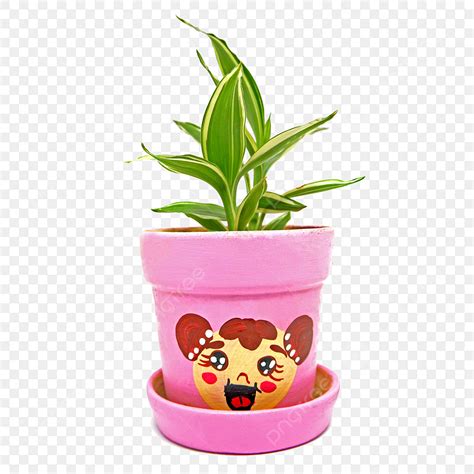 Small Plant In Pink Pot, Pink Pot, Drawing, Cartoon PNG Transparent Clipart Image and PSD File ...