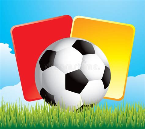 Soccer Ball And Penalty Cards On Grass Stock Photos - Image: 10847503