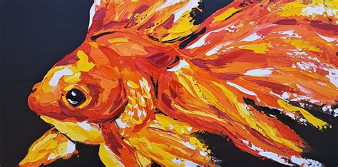 Goldfish by Lisa Fahey | Abstract art painting, Colorful paintings acrylic, Arcylic painting