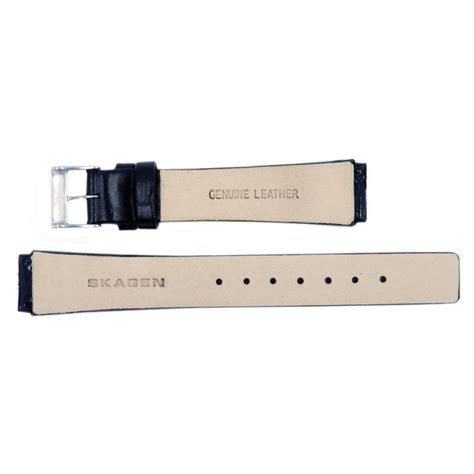 Genuine Skagen Black Smooth Leather 16mm Watch Strap - Screws | Total Watch Repair - 433SSLB1