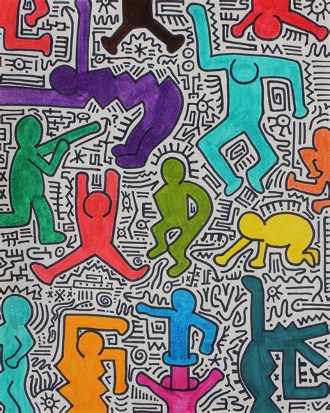 Homage to Haring (Dancing Figures), Original Ink | Haring art, Keith ...