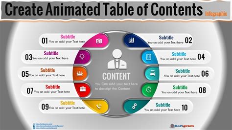 Create Animated Table of Contents Infographic - softgram