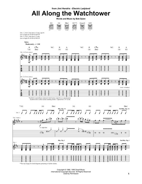 All Along The Watchtower by Jimi Hendrix - Guitar Tab - Guitar Instructor