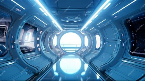 Premium AI Image | Futuristic interior of a space station with a view ...