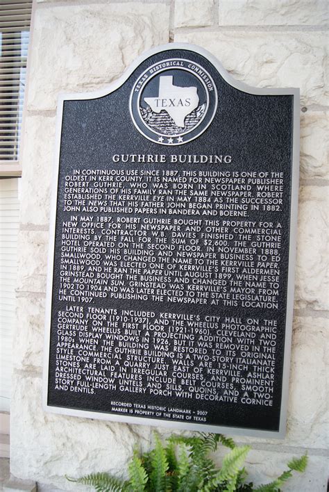 Guthrie Building - TEXAS HISTORICAL MARKERS