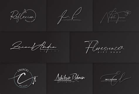 Various style signature logo | Signature logo design, Logo design, Photography logos