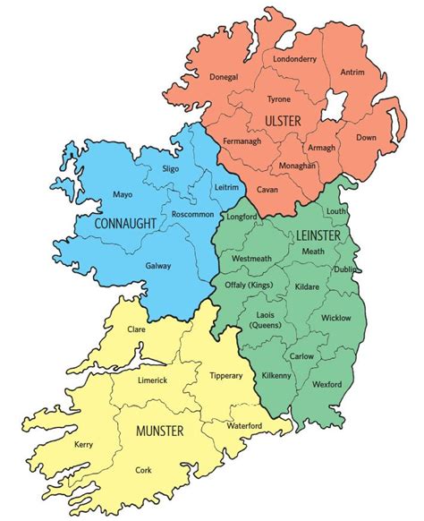 An Irish Map of Counties for Plotting Your Irish Roots | Ireland map ...