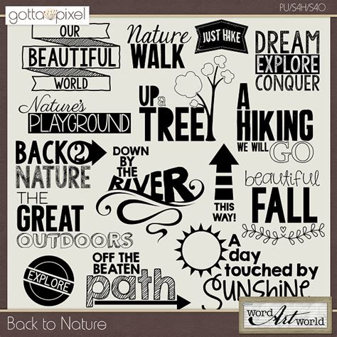 Word Art World: NEW "Back to Nature" Word Art Pack on Sale! | Nature scrapbook layouts, Word art ...