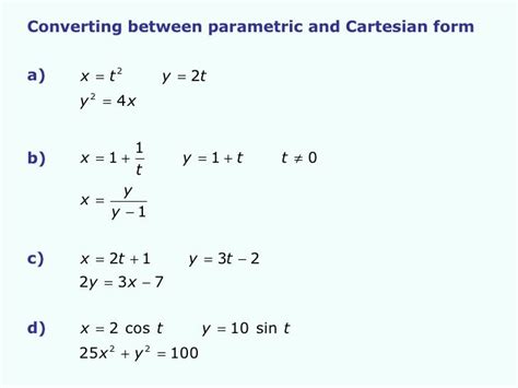 Cartesian Form | Parametric equation, Complex numbers, Equations