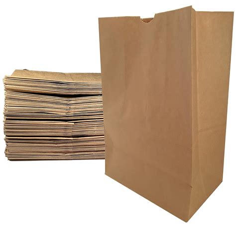 Large Paper Grocery Bags, 12x7x17 Kraft Brown Heavy Duty Sack 57 Lbs Basis Weight (100 ...