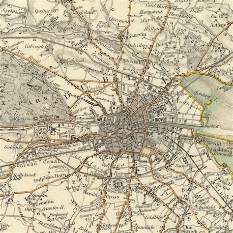 Old map of Dublin 1837 city plan very rare antique fine | Etsy