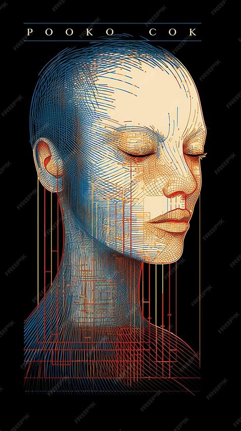 Premium AI Image | 3d rendering of a female face with a grid in the background