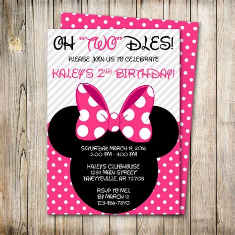 Minnie Mouse Birthday Invitation Minnie Mouse Birthday | Etsy | Minnie mouse birthday ...