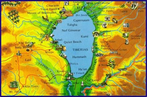 Sea of Galilee Map | Sea of galilee, Tiberias, Map