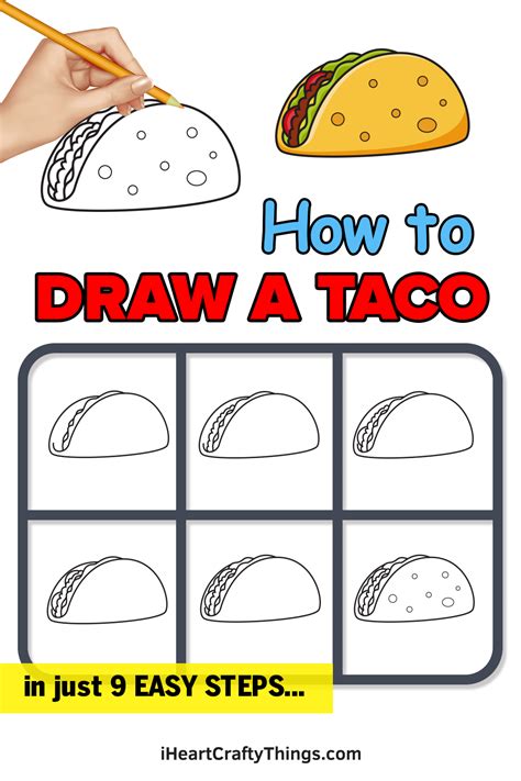 Taco Drawing - How To Draw A Taco Step By Step