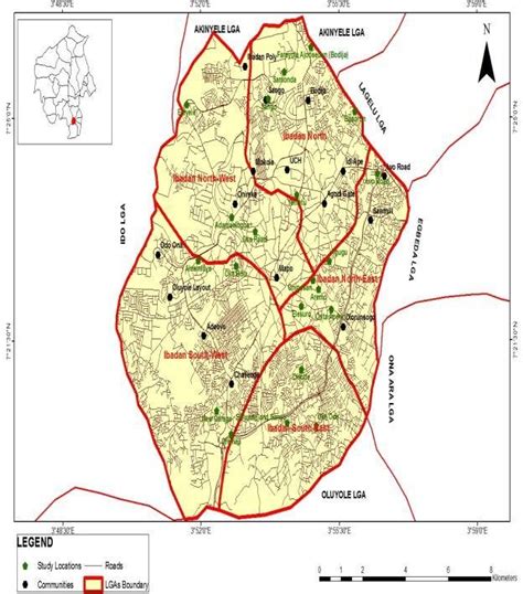 Map of Ibadan Metropolis showing the selected study areas | Download Scientific Diagram