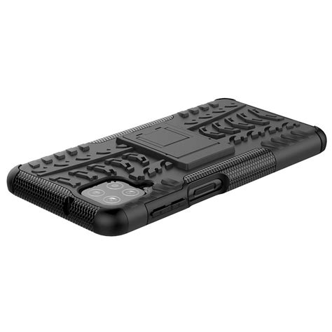 Dual Layer Rugged Tough Case for Samsung Galaxy A12 (Black)