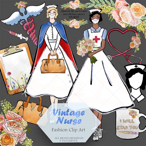 Medical Vintage Nurse Clipart, Nurse PNG Design, Nursing Doctor Bag ...