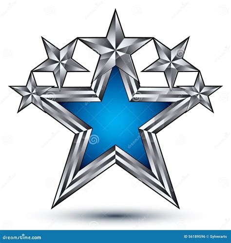 Royal Blue Star With Silver Outline, Geometric Stock Vector ...