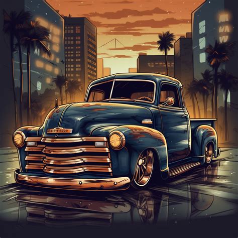 Chevrolet 3100 Lowrider Bomb Pickup Truck Chevy Low Rider Art Poster Printable Digital Download ...