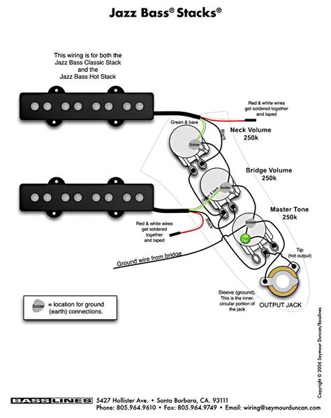 Jazz Bass Wiring Diagram - Cadician's Blog