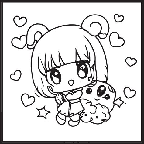 Chibi Coloring Pages 15906958 Vector Art at Vecteezy