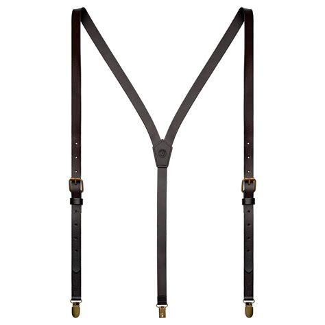 Dark Brown Leather Y-Back Clip-On Braces | In stock! | Trendhim