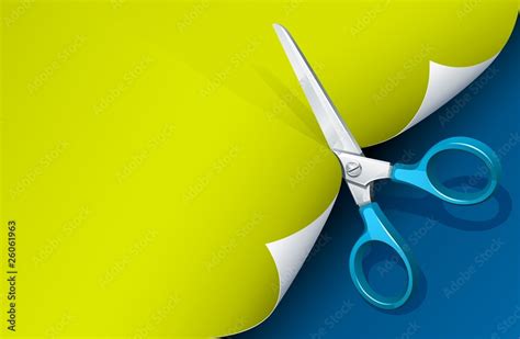 scissors cutting paper Stock Vector | Adobe Stock