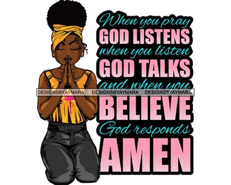 African American Girl Praying God Quotes Prayer Pray Nubian - Etsy