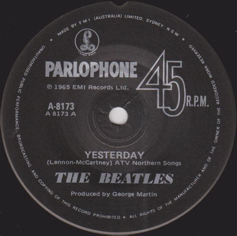 The Beatles - Yesterday / Act Naturally: buy 7", Single, RE at Discogs | The beatles yesterday ...