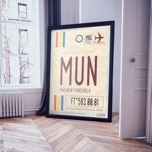 Maturin Airport Tag Venezuela Travel Poster MUN Airport - Etsy