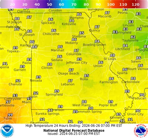 NOAA Graphical Forecast for Missouri