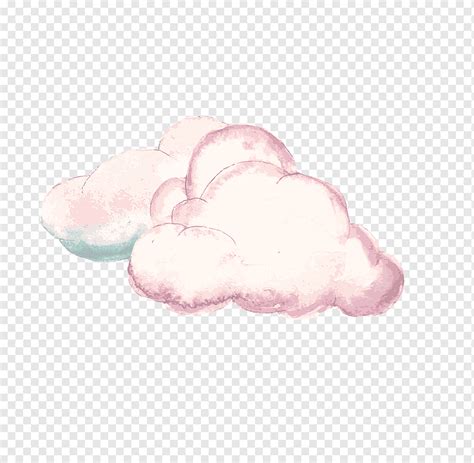 White and pink clouds illustration, Cloud Pink, Pink clouds, comics, painted, textile png | PNGWing