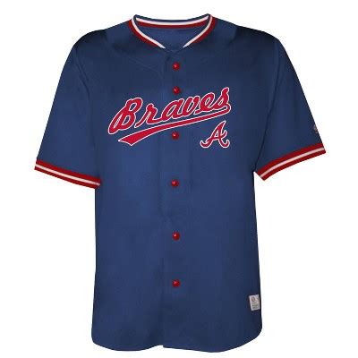 Mlb Atlanta Braves Men's Button Down Jersey - M : Target