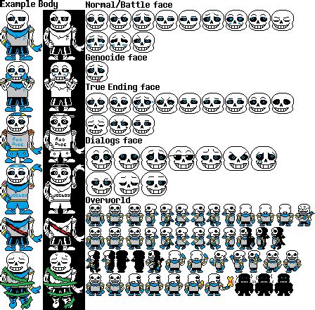 Underswap Sans Sprite Sheet Update by HerobrineTV on DeviantArt