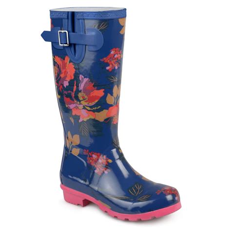 Women's Rubber Patterned Rain Boots - Walmart.com