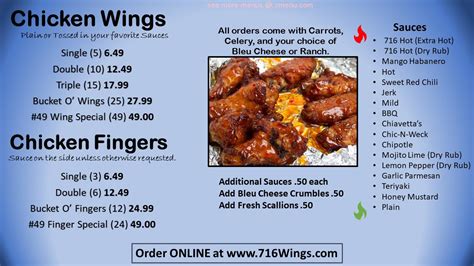 Online Menu of 716 Wings Restaurant, Danville, Virginia, 24540 - Zmenu