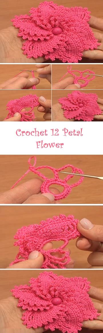 How to Crochet 12-Petal Spiral Flower – Design Peak