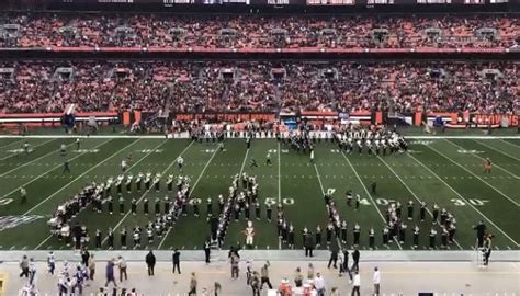 Watch the Ohio State University Marching Band perform at halftime of the Browns-Bills game ...