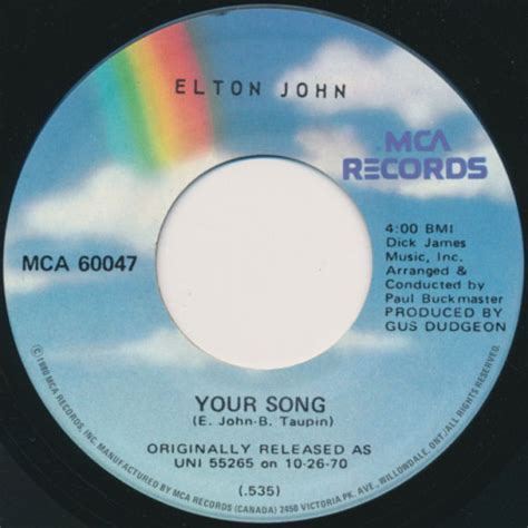 Elton John - Your Song (1980, Vinyl) | Discogs