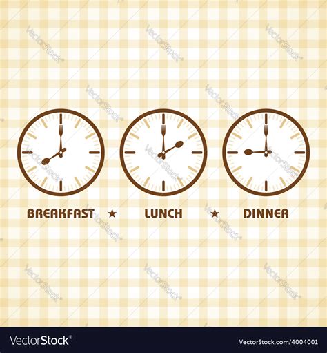 Breakfast lunch and dinner time Royalty Free Vector Image